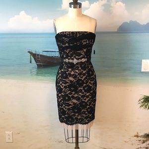 Gorgeous strapless lace cocktail dress